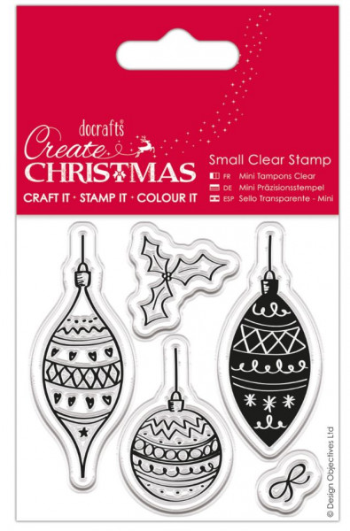docrafts create christmas small clear stamps Baubles / Weihnachtskugeln PMA907246