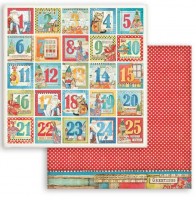 Stamperia Scrapbooking Double face sheet - Christmas Patchwork Advent calendar 12x12 Stamperia Scrapbooking Double face sheet - Christmas Patchwork Advent calendar 12x12