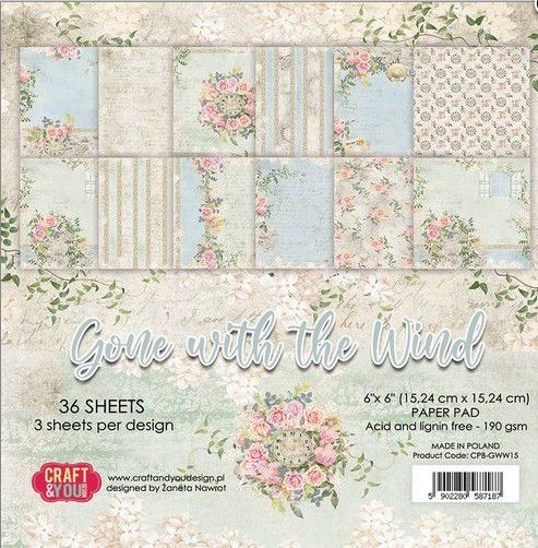 Craft6you Design 6x6 Paper Pad Gone with the wind