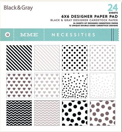 MME 6x6 Paper Pad Necessities black and grey