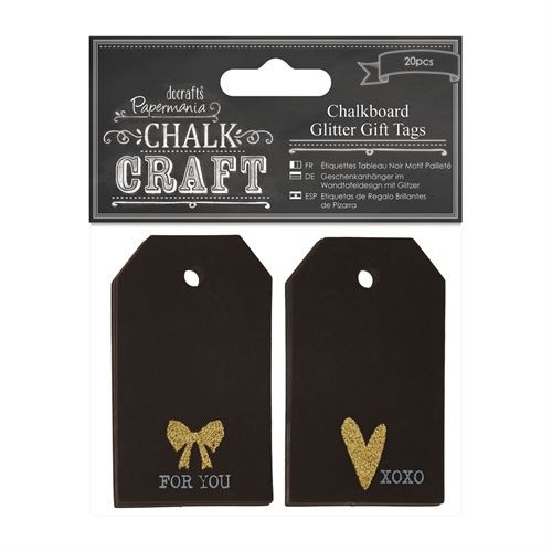 docrafts Papermania Chalkboard glitter gift tags PMA355412
