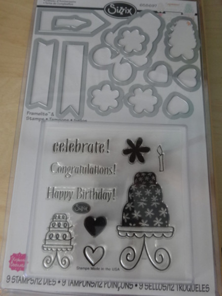 Sizzix Framelits and Stamps Birthday Cake