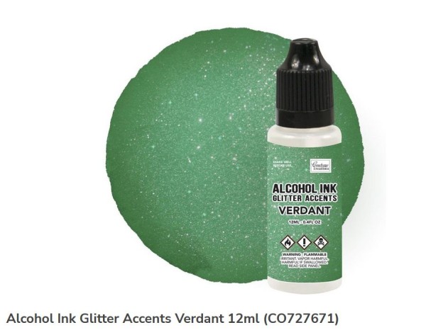 Couture Creations Alkohol ink Glitter Accents Verdant