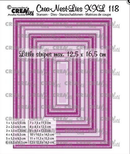 Crealies Crea-nest-dies XXL Rechtecke mit kleinen Streifen 12,5x16,5cm