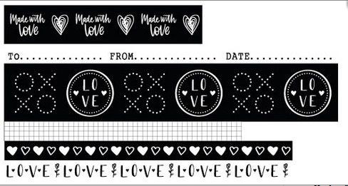 Studio Light Washi Tape Black/White Filled With love nr.18