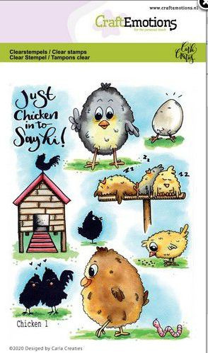 CraftEmotions Clear Stamps Chicken 1