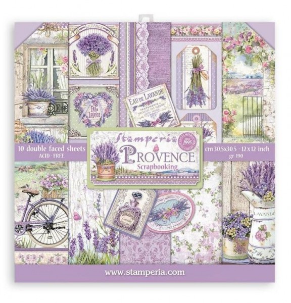 Stamperia Scrapbooking Pad 10 Blatt 30,5x30,5 cm (12"x12") - Provence