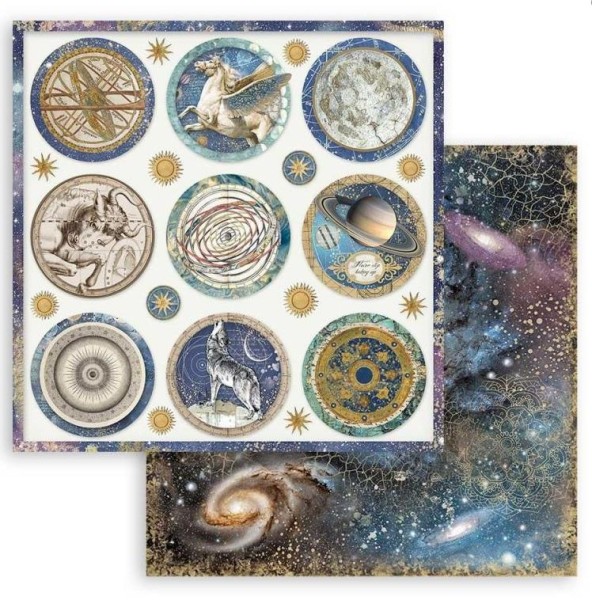 Stamperia Scrapbooking Double face sheet - Cosmos Infinity rounds