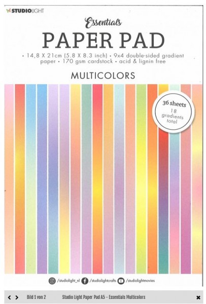Studio Light Paper pad Essentials Multicolors A5
