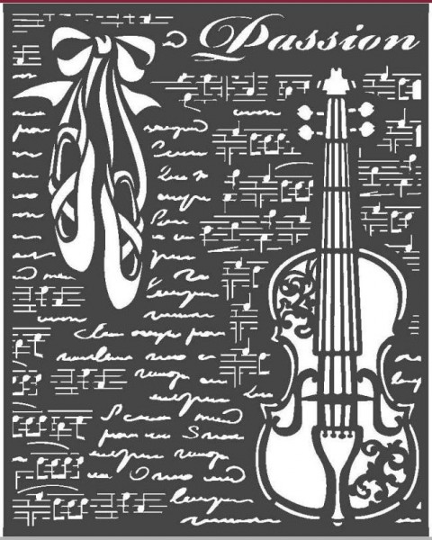 Stamperia Thick Stencil 20x25 cm - Passion violin