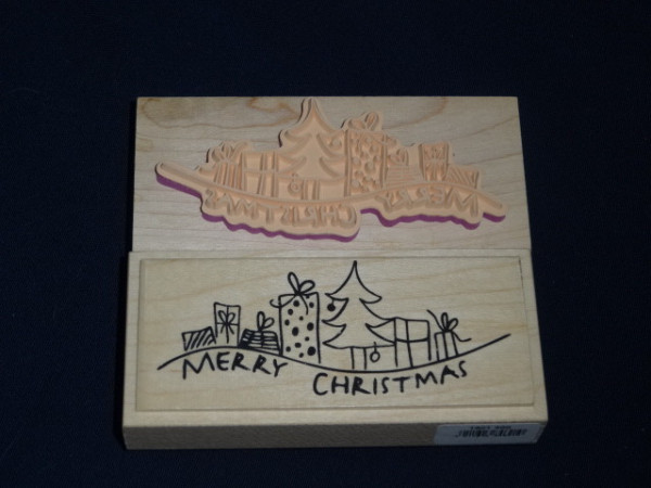Holzstempel KnorrPrandell / Heyda - Merry Christmas (Baum mit Geschenken)