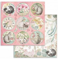 Stamperia Scrapbooking paper double face Orchid rounds 12x12 Stamperia Scrapbooking paper double face Orchid rounds 12x12