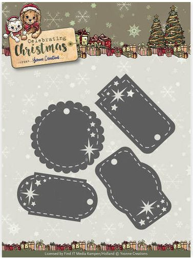 Yvonne Creations Celebrating Christmas Star Tags Dies / Stanzschablonen YCD10110