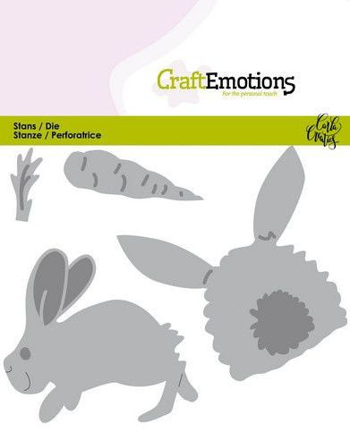 CraftEmotions Stanzschablonen Hase mit Karotte