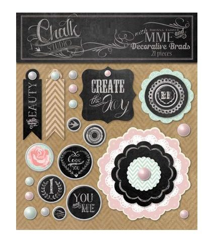 My Mind's Eye chalk studio Decorative Brads 'CS1015