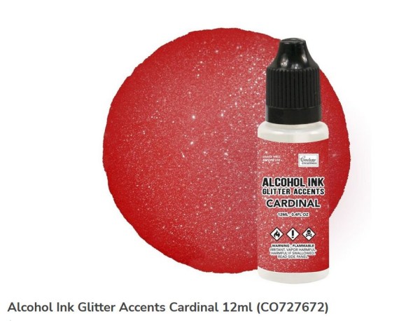 Couture Creations Alkohol ink Glitter Accents Cardinal