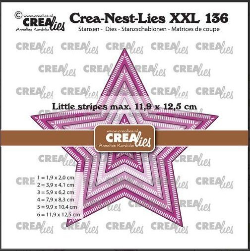 Crealies Crea-nest-dies XXL Sterne mit kleinen Streifen
