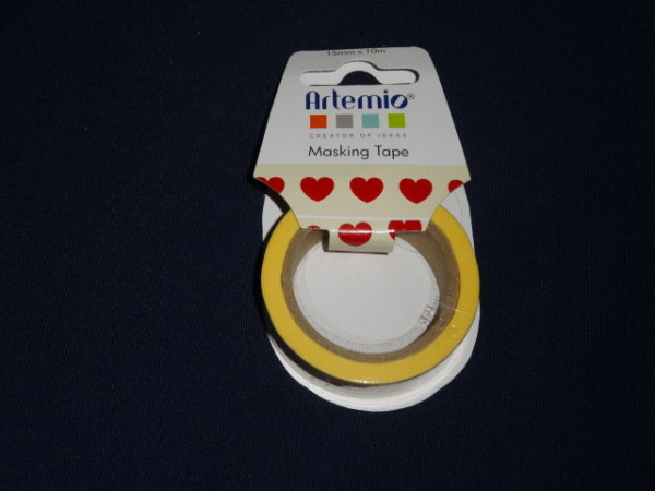 Artemio Masking Tape beige mit roten Herzen