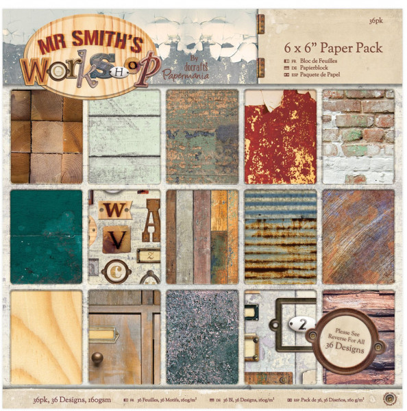 Papermania / docrafts Mr. Smith´s Workshop 6x6 Paper pack PMA160322