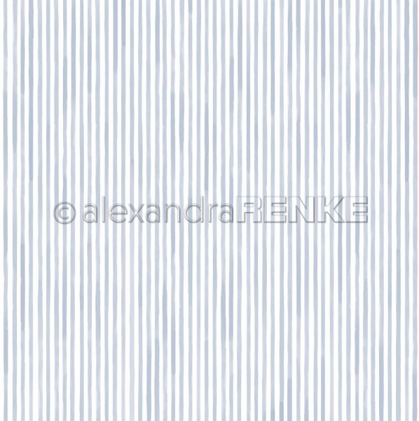 AlexandraRENKE Designpapier 'Streifen blau' 200g/m²