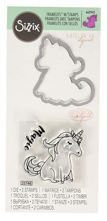Sizzix Framelits mit Clear stamps Unicorn #2