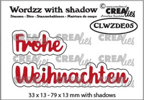 Crealies Wordzz with Shadow Frohe Weihnachten (DE) CLWZDE05 79x13mm