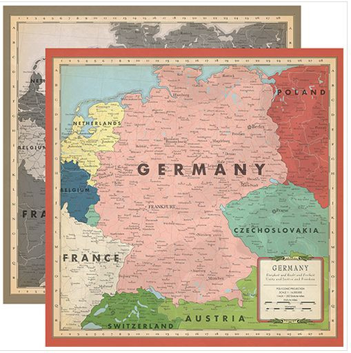 Carta Bella Cartography No. 2 12x12 Paper: Germany Map