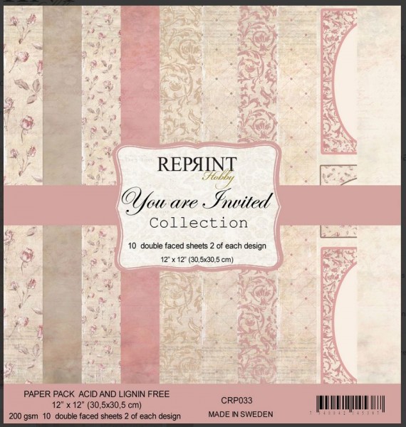 Reprint Hobby You are invited Collection 12x12 Paper Pack