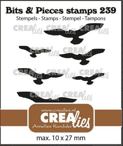Crealies Clearstamp Bits & Pieces Fliegende Vögel silhouettes