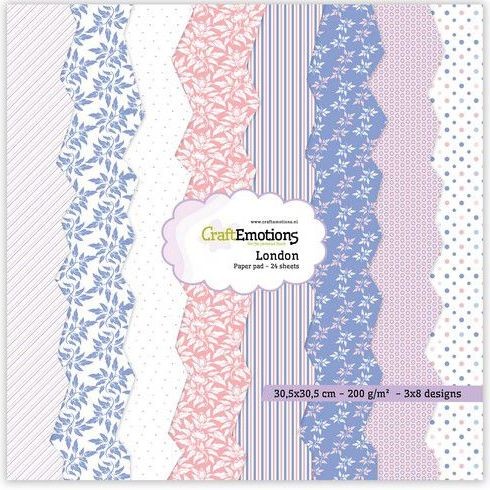 CraftEmotions Paper pad London – Pastell 24 BG 30,5 x 30,5 cm 12 inch