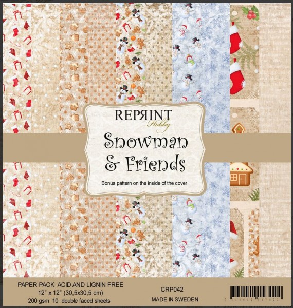 Reprint Hobby 12x12 Paper Pack Snowman and Friends