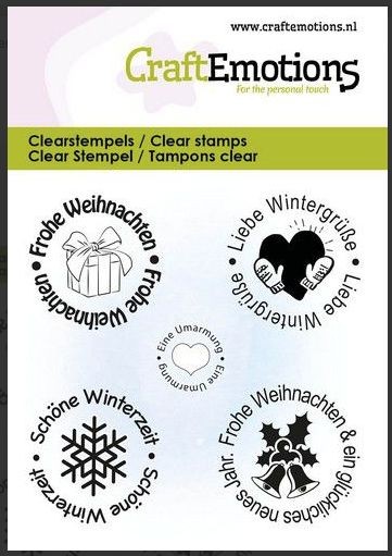 CraftEmotions Clearstamps 6x7cm - Weihnachtstextkreise D