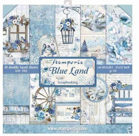 Stamperia Paper Pack 12x12 Blue Land (9,66€/m²)