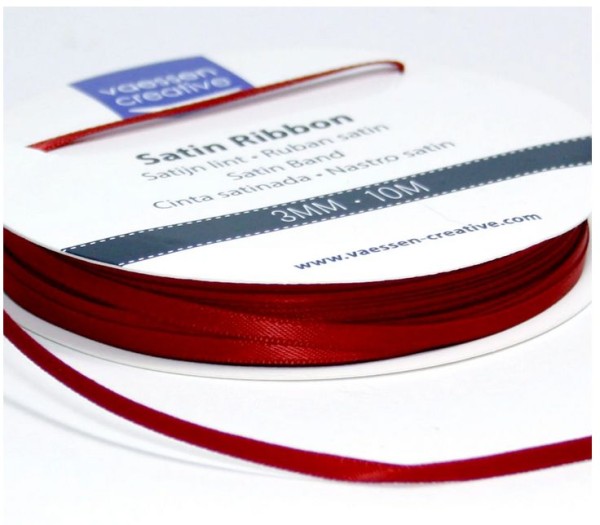 Vaessen Creative • Satinband 3mmx10m Dunkel Rot