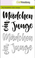CraftEmotions Clear Stamps Handlettering Mädchen, Junge CraftEmotions Clear Stamps Handlettering Mädchen, Junge