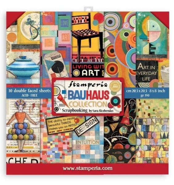 Stamperia small 8x8 Paper pad Bauhaus collection