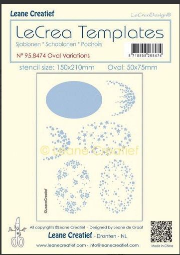 Schablone Oval Variationen 75x50mm 95.8474 150x210mm