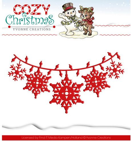 Yvonne Creations Cozy Christmas Stanzschablone Christmas Lights YCD10036, Lichterkette