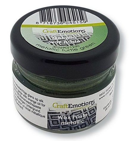 CraftEmotions Wax Paste metallic- Schildkrötengrün 20 ml