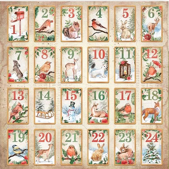 Stamperia Stamperia Scrapbooking Double face sheet - Romantic Cozy winter Adventskalender 12x12