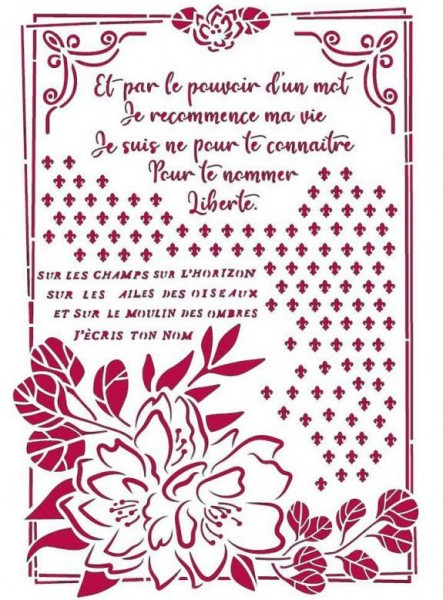 Stamperia Stencil G 21x29,7 cm - Romantic Journal flower with frame