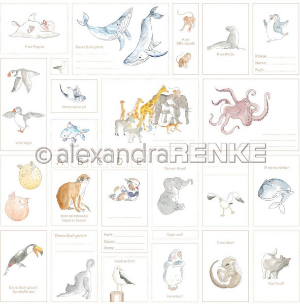 alexandraRENKE Designpapier Kärtchenbogen Tiere