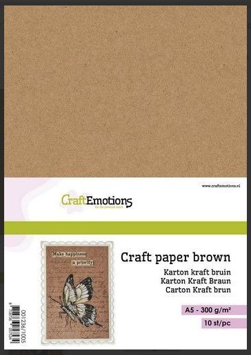 CraftEmotions Karton Kraft Braun 10 Bg A4 300GR