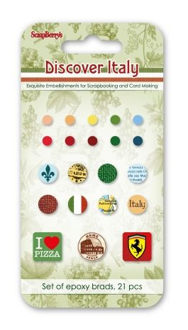 ScrapBerry´s Brads Discover Italy SCB340941