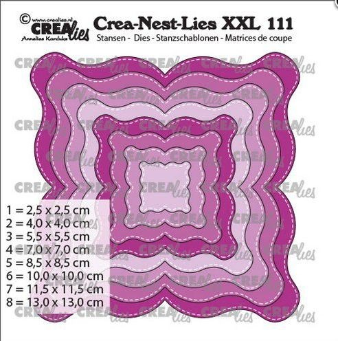 Crealies Crea-nest-dies XXL Fantasie form E Stitchlinie max. 13 x 13 cm