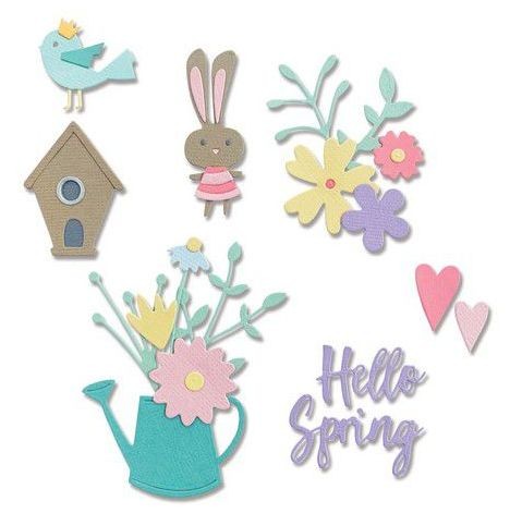 Sizzix Thinlits Die Set - 16PK Hello Spring Olivia Rose