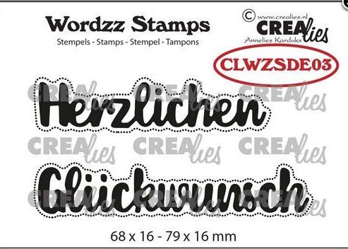 Crealies Clearstamp Wordzz Herzlichen Glückwunsch (DE)