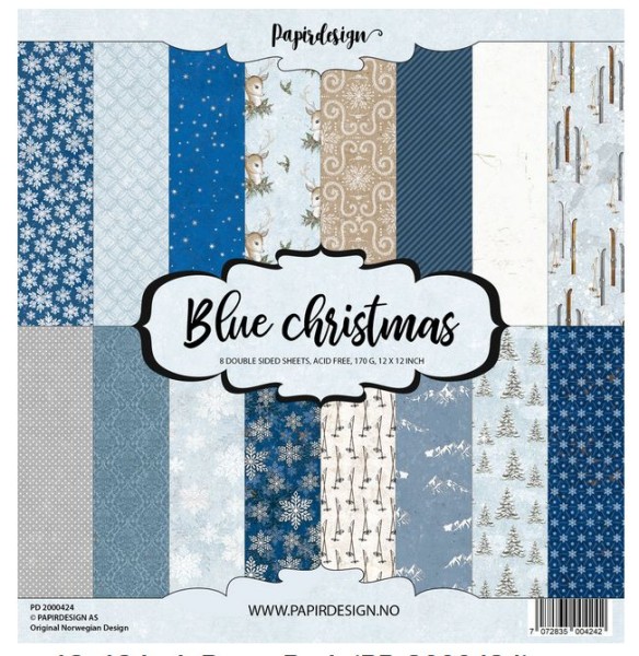Papirdesign 12x12 Paper Pad Blue Christmas