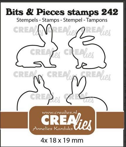 Crealies Clearstamp Bits & Pieces Kaninchen Umrisse