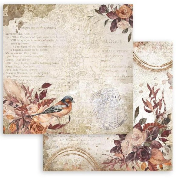Stamperia 12x12 Scrapbooking Double face sheet - Our way bird